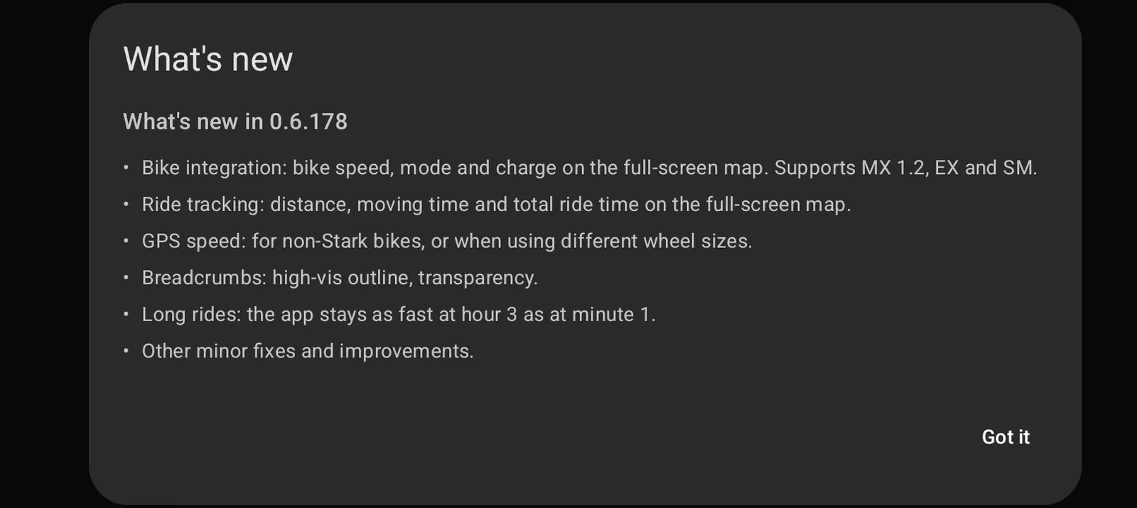The What's new sheet