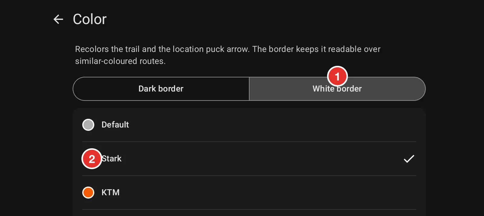 The breadcrumb colour screen