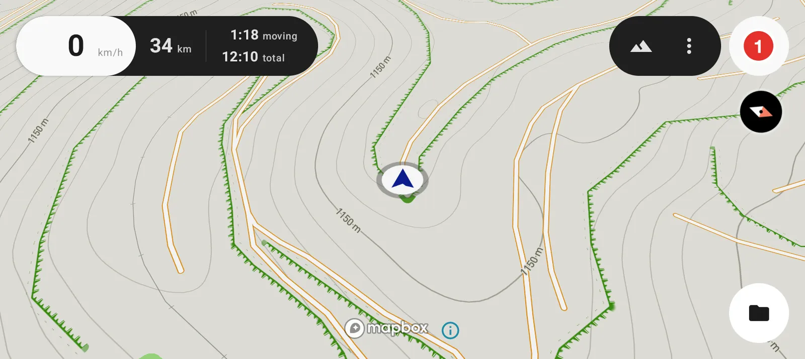 The map with the screen locked